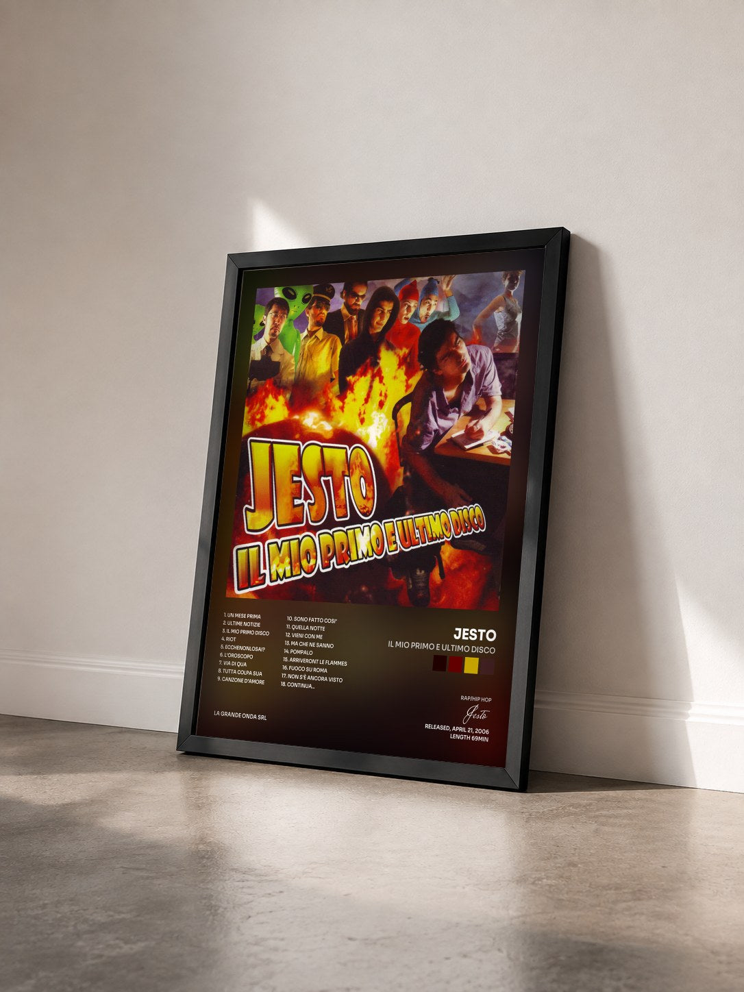#noir Tableau de l'album Il Mio Primo E Ultimo Disco de Jesto vu de trois quarts, cadre noir