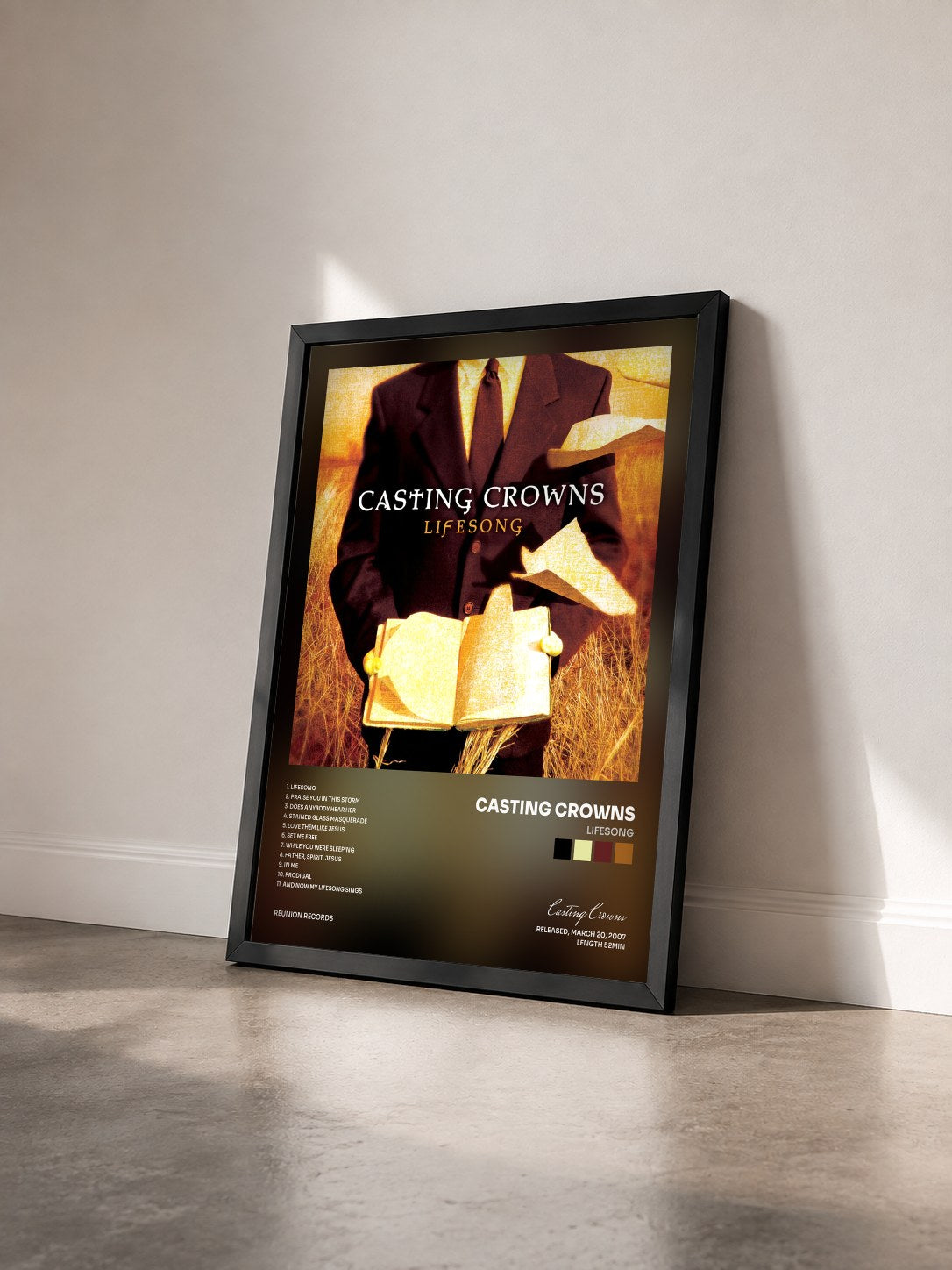#noir Tableau de l'album Lifesong de Casting Crowns vu de trois quarts, cadre noir