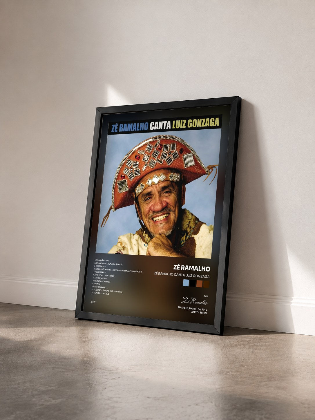 #noir Tableau de l'album Zé Ramalho canta Luiz Gonzaga de Zé Ramalho vu de trois quarts, cadre noir
