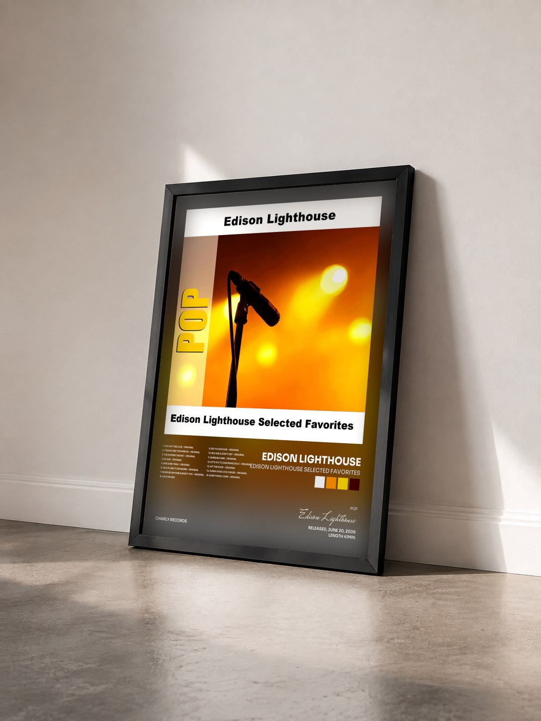 #noir Tableau de l'album Edison Lighthouse Selected Favorites de Edison Lighthouse vu de trois quarts, cadre noir
