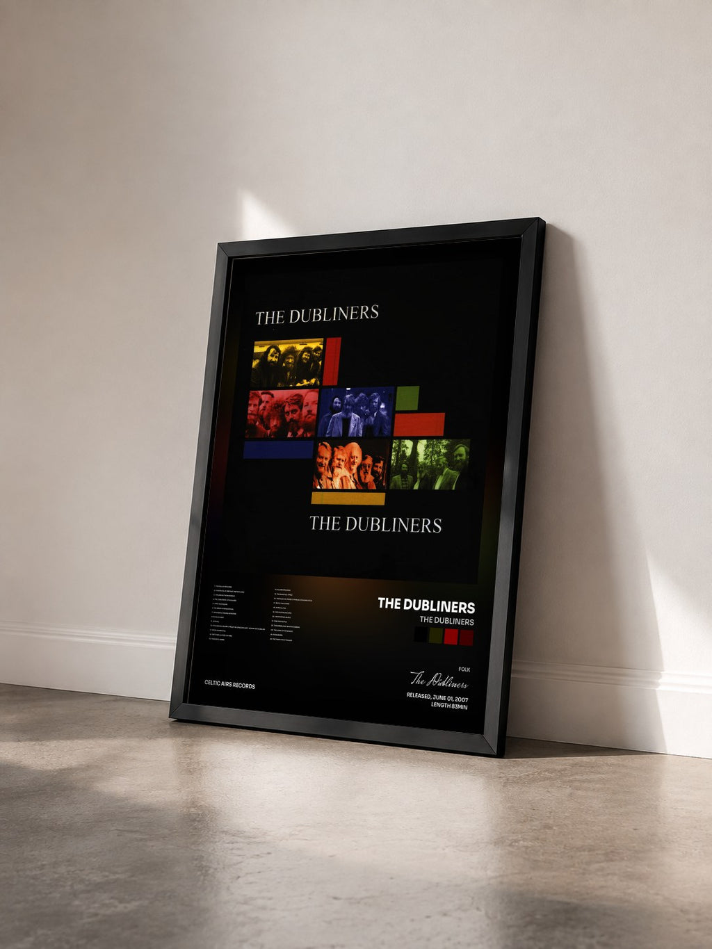 #noir Tableau de l'album The Dubliners de The Dubliners vu de trois quarts, cadre noir