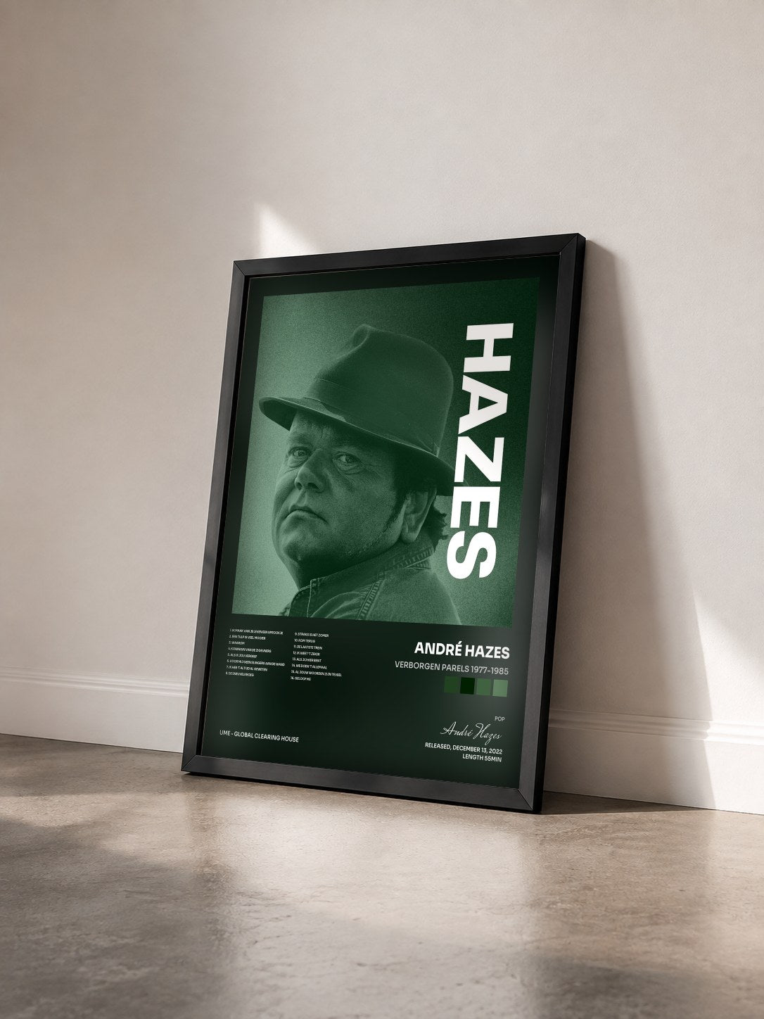 #noir Tableau de l'album Verborgen Parels 1977-1985 de André Hazes vu de trois quarts, cadre noir
