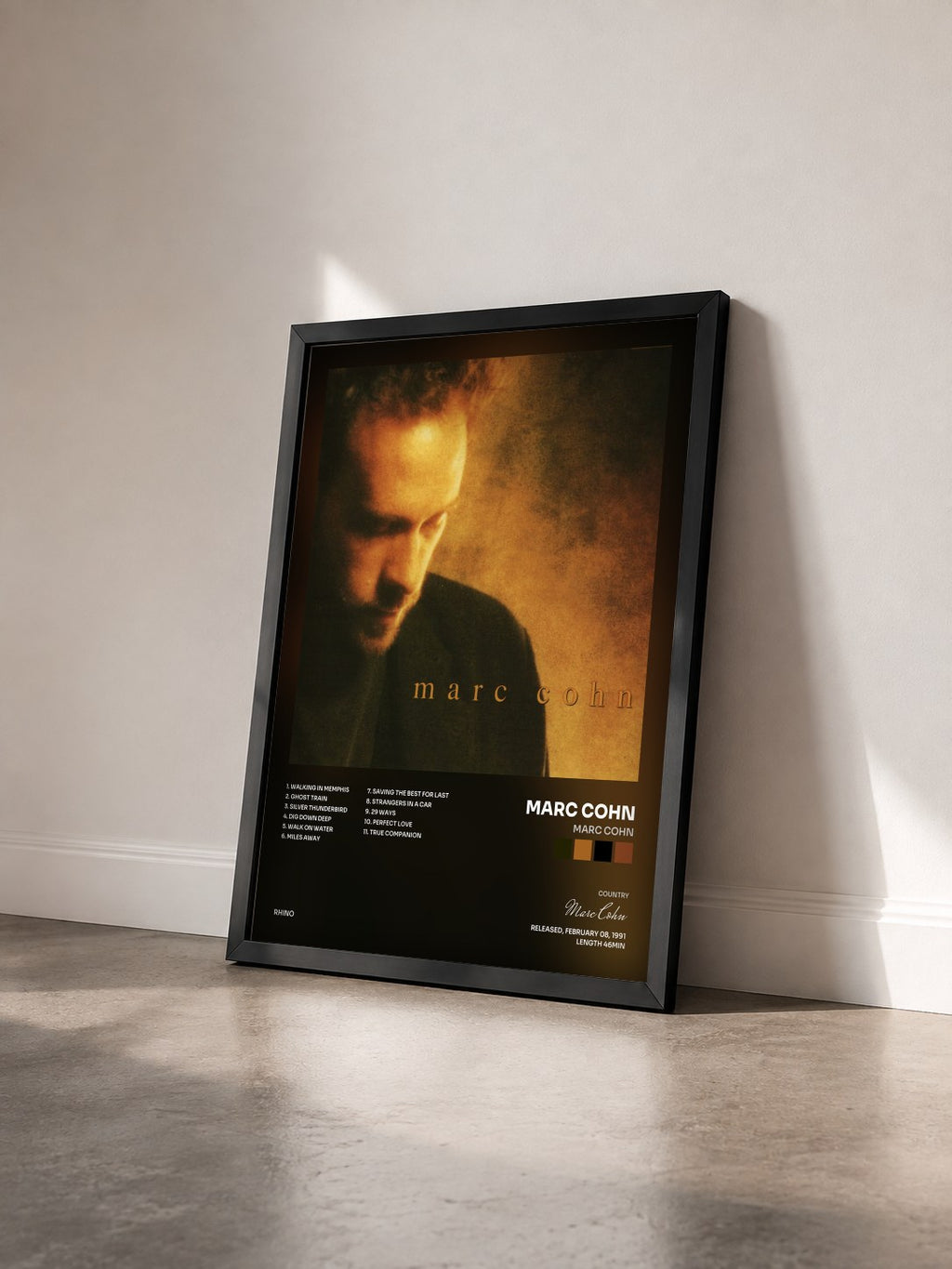 #noir Tableau de l'album Marc Cohn de Marc Cohn vu de trois quarts, cadre noir