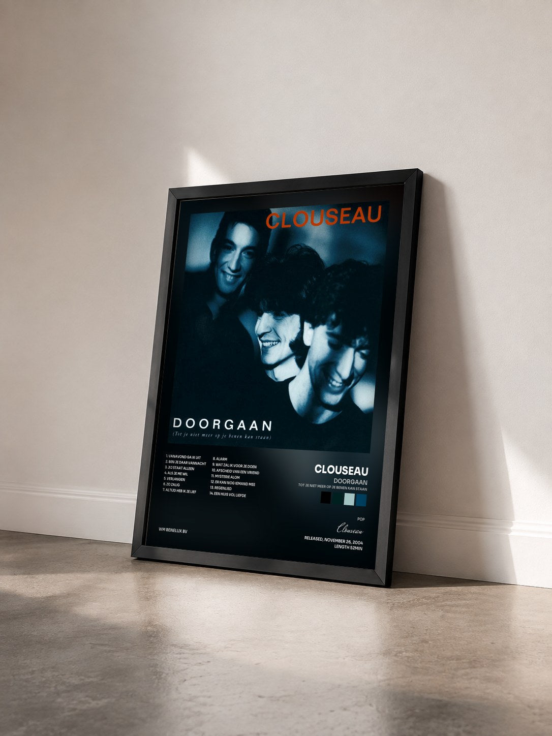 #noir Tableau de l'album Doorgaan (Tot je niet meer op je benen kan staan) de Clouseau vu de trois quarts, cadre noir