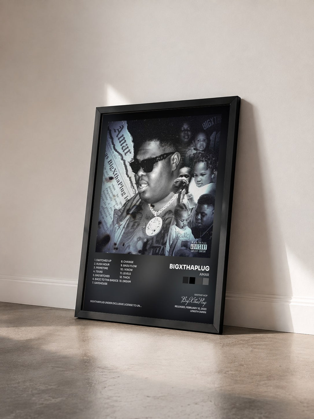 #noir Tableau de l'album AMAR de BigXthaPlug vu de trois quarts, cadre noir