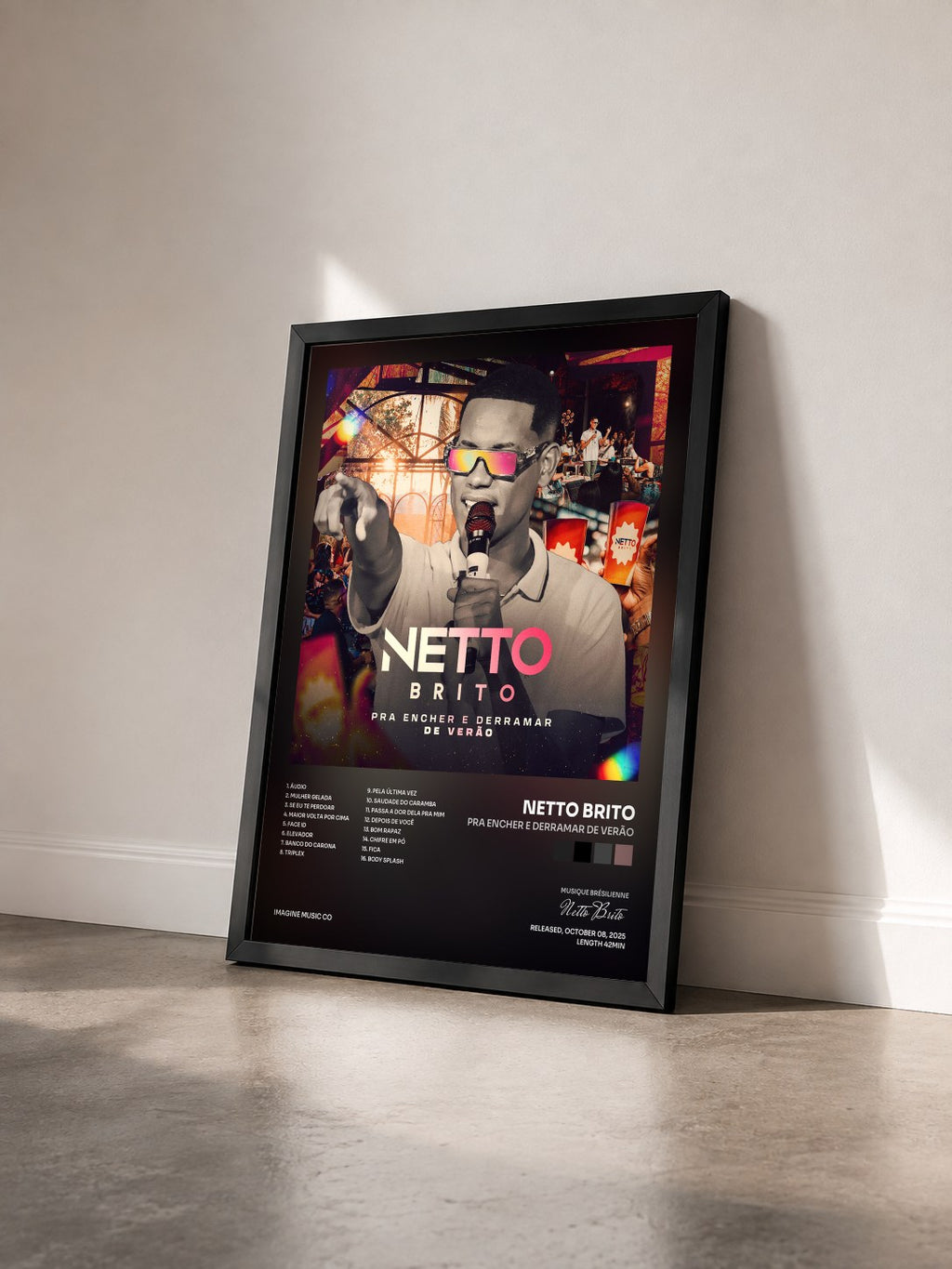 #noir Tableau de l'album Pra Encher e Derramar de Verão de Netto Brito vu de trois quarts, cadre noir