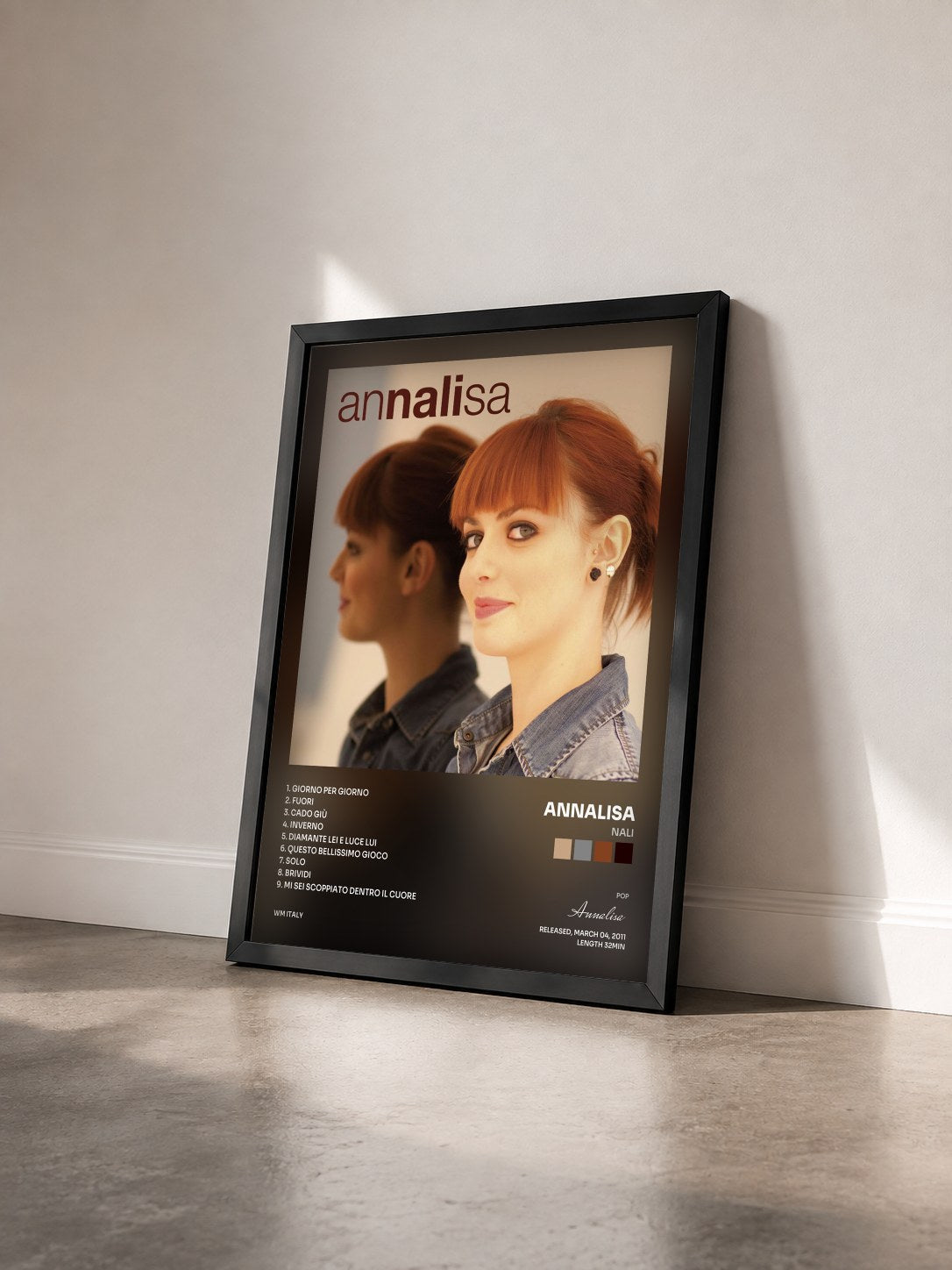 #noir Tableau de l'album Nali de Annalisa vu de trois quarts, cadre noir