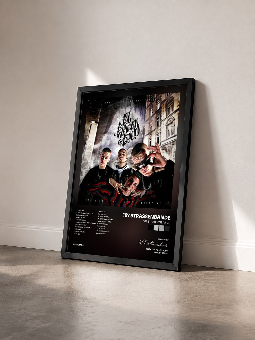 #noir Tableau de l'album 187 Strassenbande de 187 Strassenbande vu de trois quarts, cadre noir