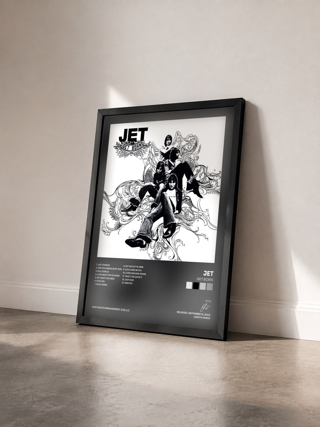 #noir Tableau de l'album Get Born de Jet vu de trois quarts, cadre noir