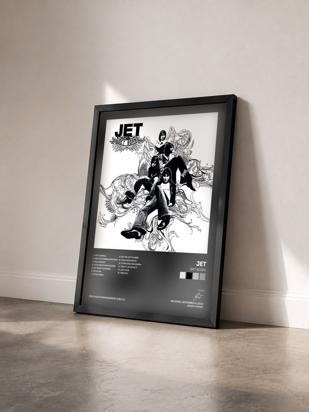 #noir Tableau de l'album Get Born de Jet vu de trois quarts, cadre noir