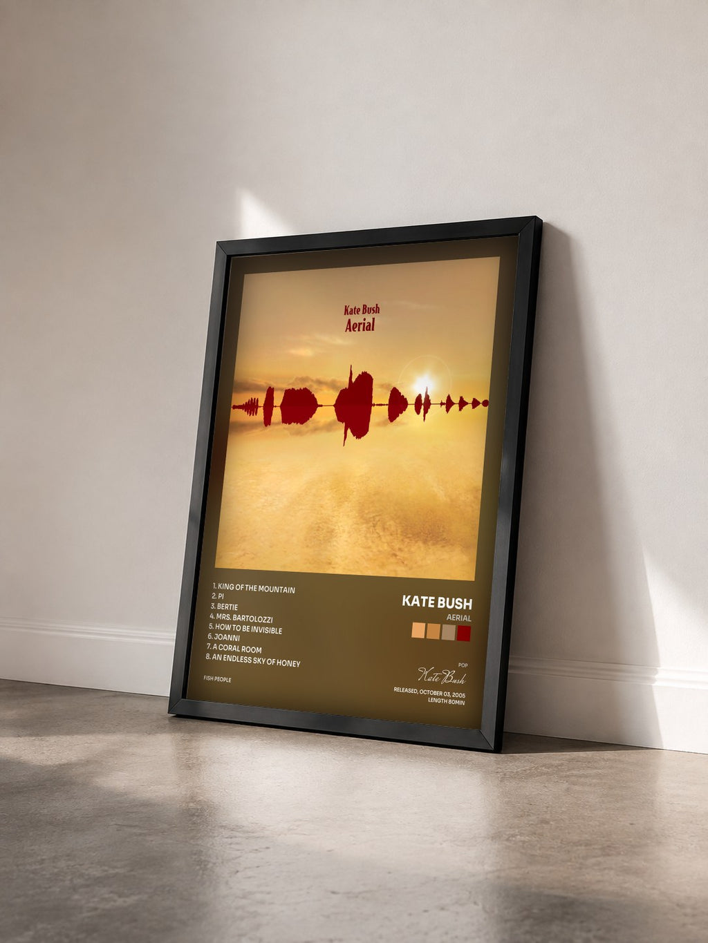 #noir Tableau de l'album Aerial de Kate Bush vu de trois quarts, cadre noir
