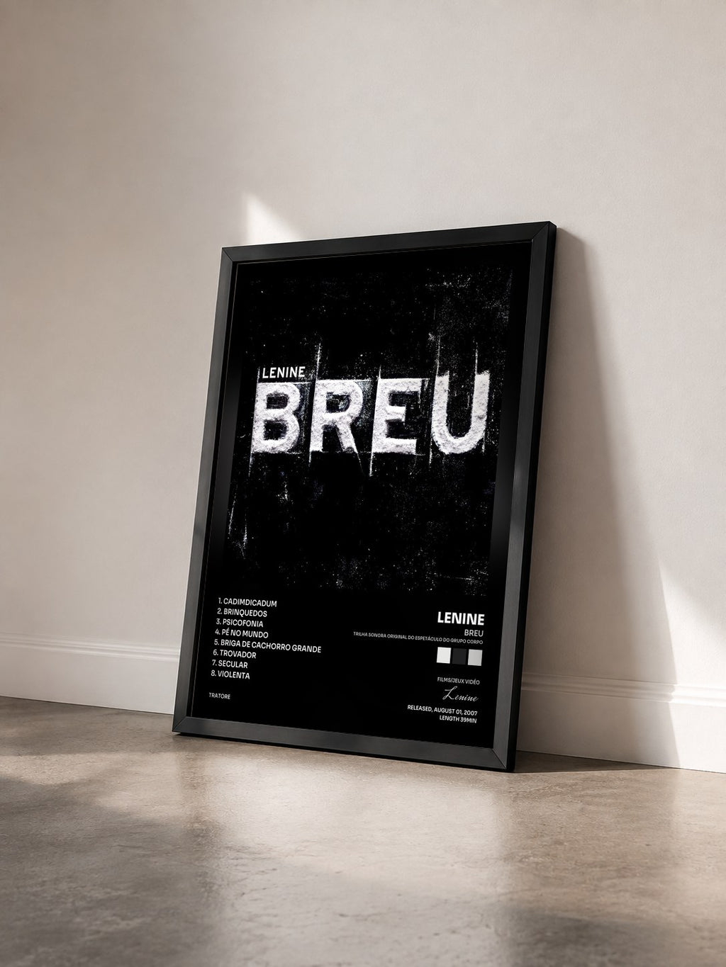 #noir Breu (Trilha Sonora Original do Espetáculo do Grupo Corpo) di Lenine in stampa incorniciata vista di tre quarti, cornice nera