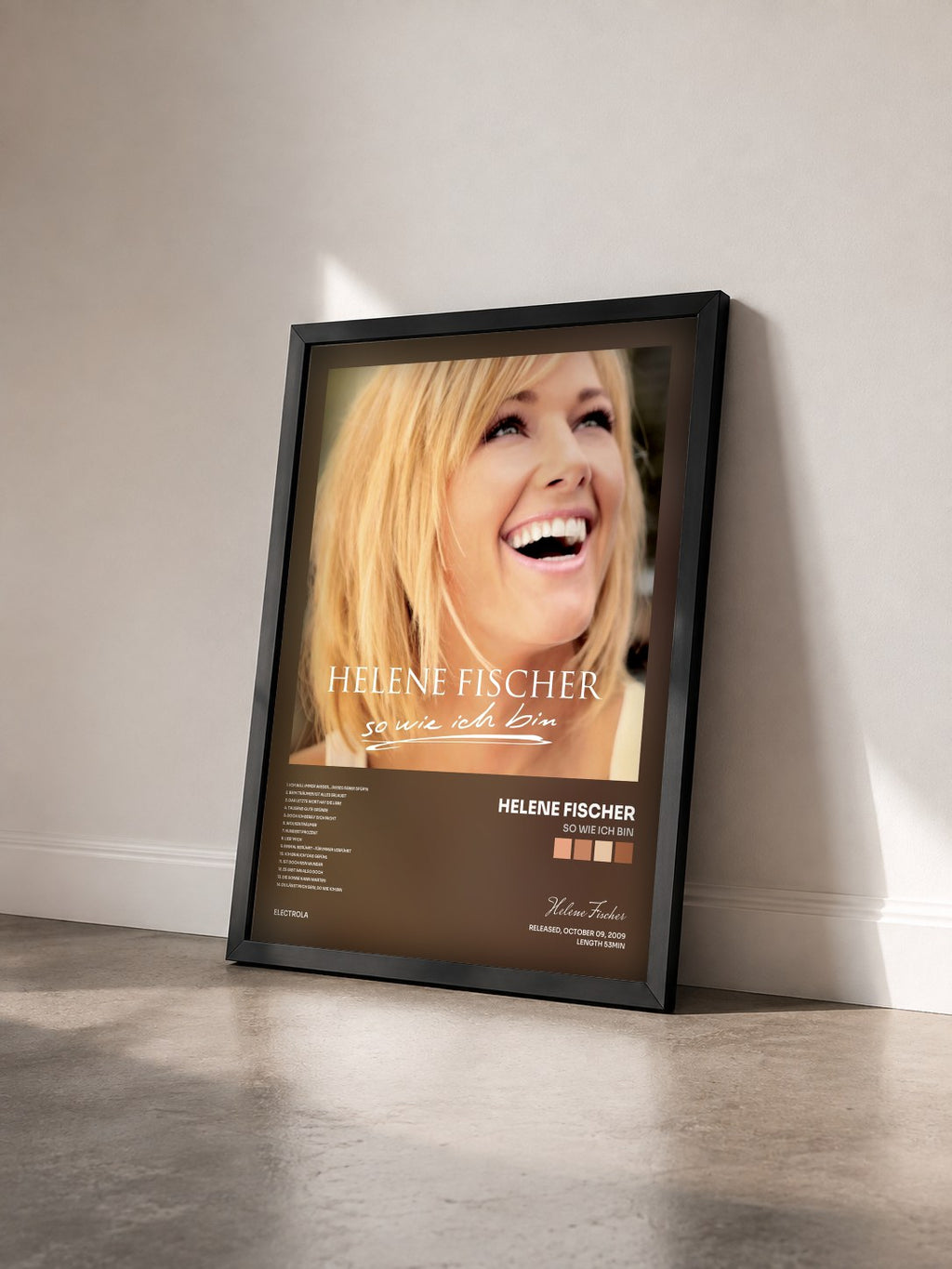 #noir Tableau de l'album So Wie Ich Bin de Helene Fischer vu de trois quarts, cadre noir