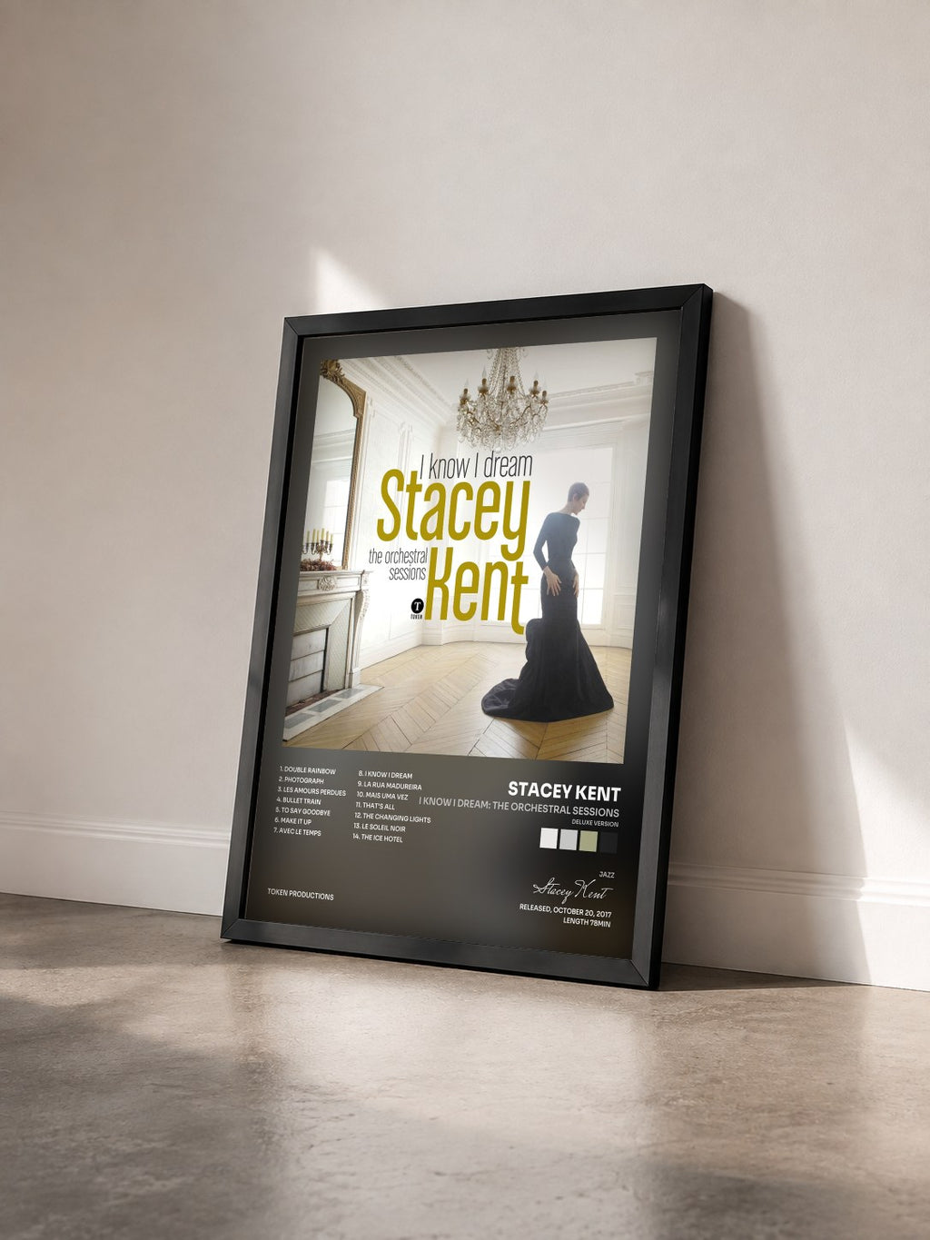 #noir Tableau de l'album I Know I Dream: The Orchestral Sessions (Deluxe Version) de Stacey Kent vu de trois quarts, cadre noir