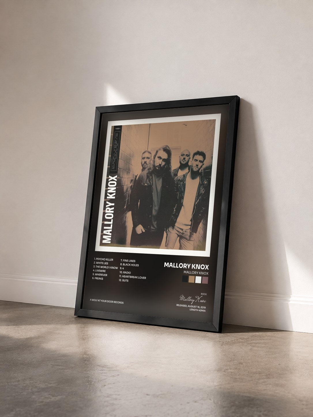 #noir Tableau de l'album Mallory Knox de Mallory Knox vu de trois quarts, cadre noir