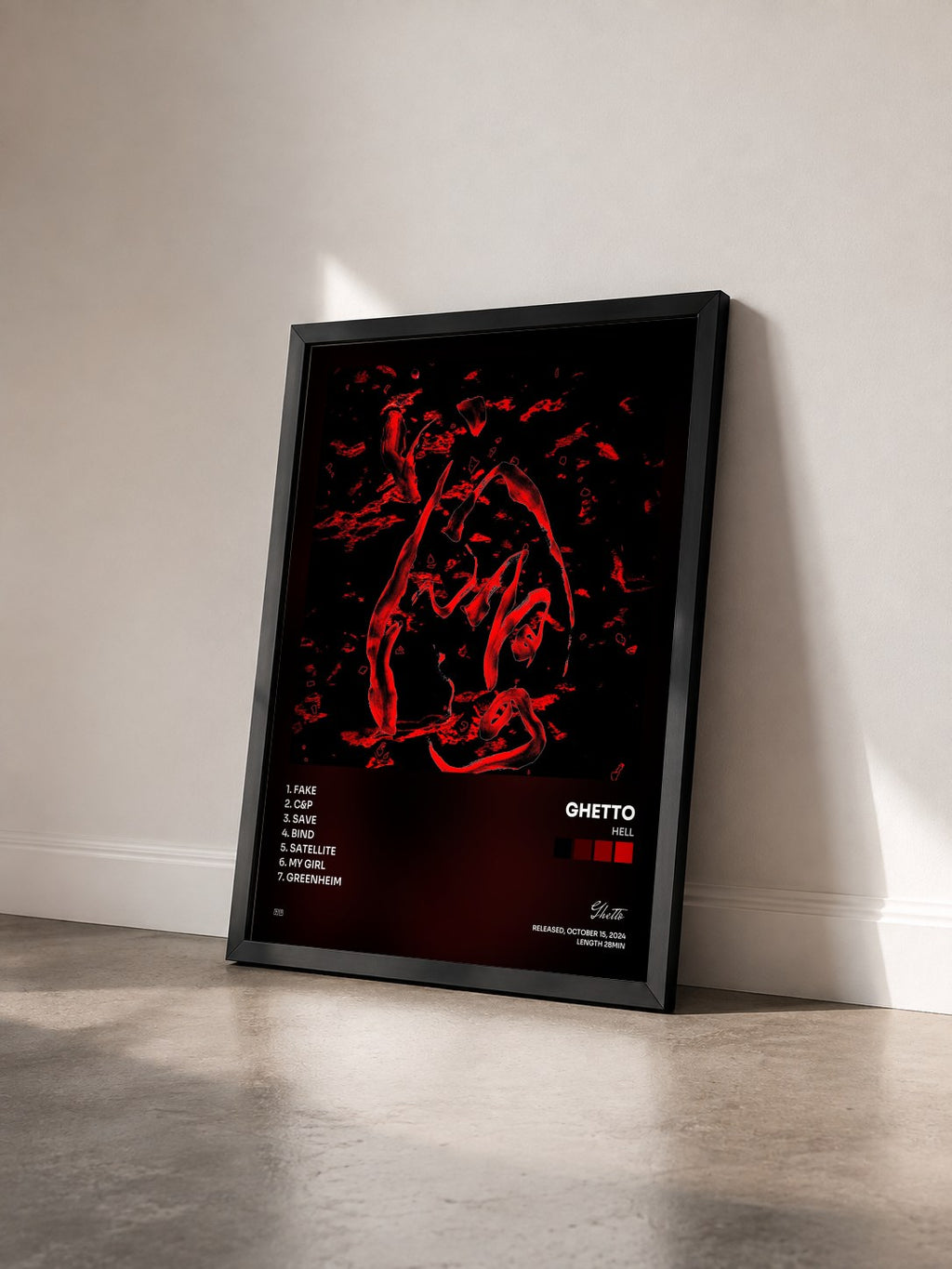 #noir Tableau de l'album Hell de Ghetto vu de trois quarts, cadre noir
