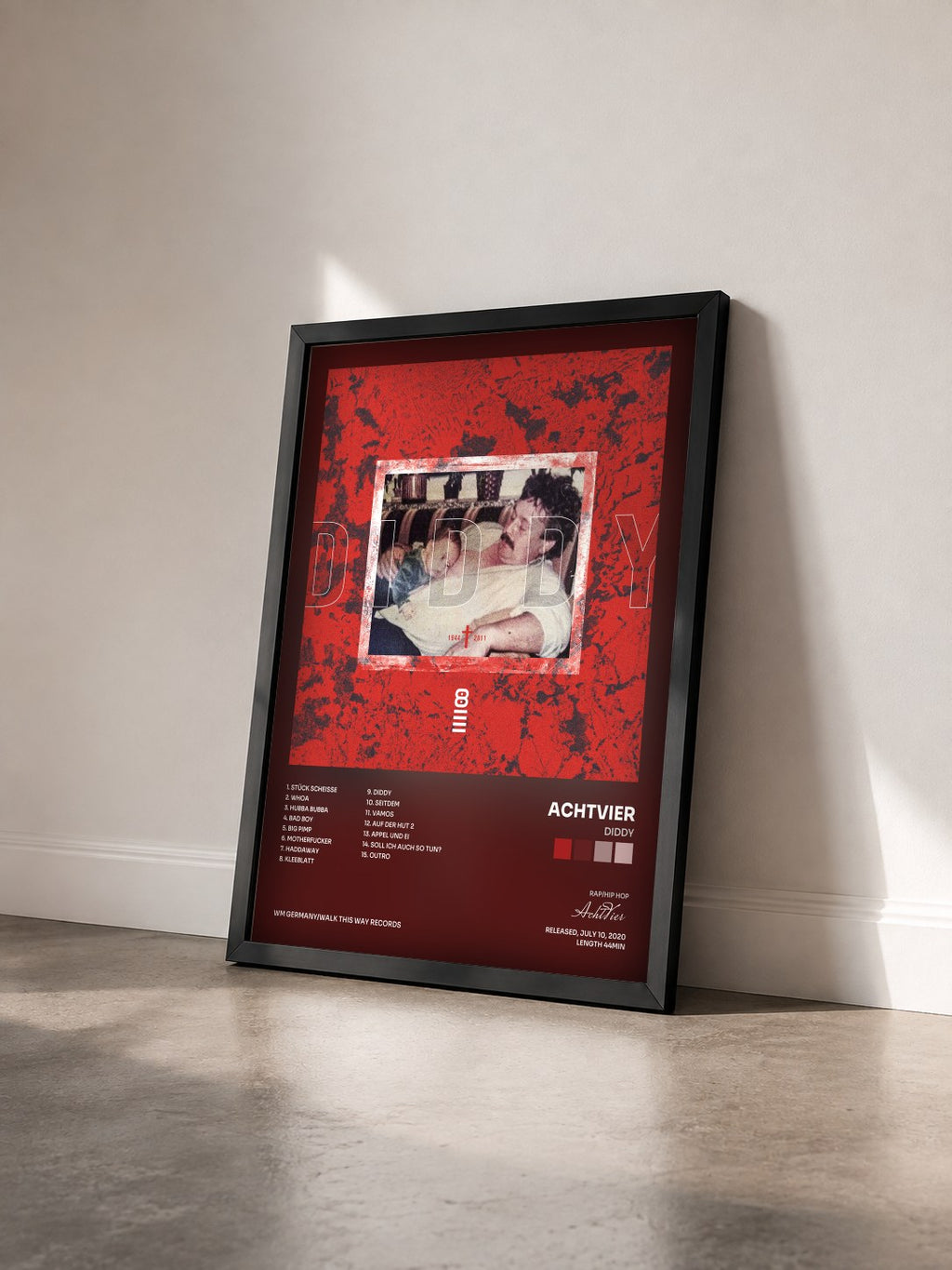 #noir Tableau de l'album Diddy de AchtVier vu de trois quarts, cadre noir