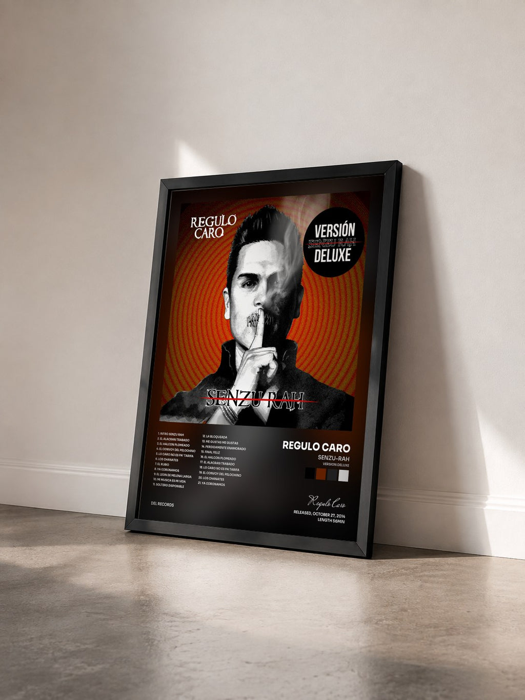 #noir Tableau de l'album Senzu-Rah (Version Deluxe) de Regulo Caro vu de trois quarts, cadre noir