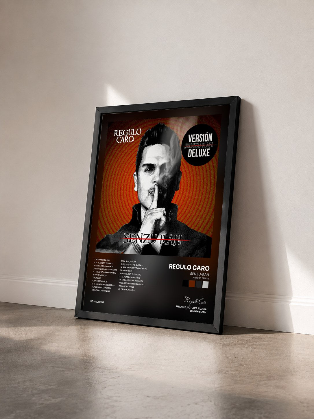 #noir Tableau de l'album Senzu-Rah (Version Deluxe) de Regulo Caro vu de trois quarts, cadre noir
