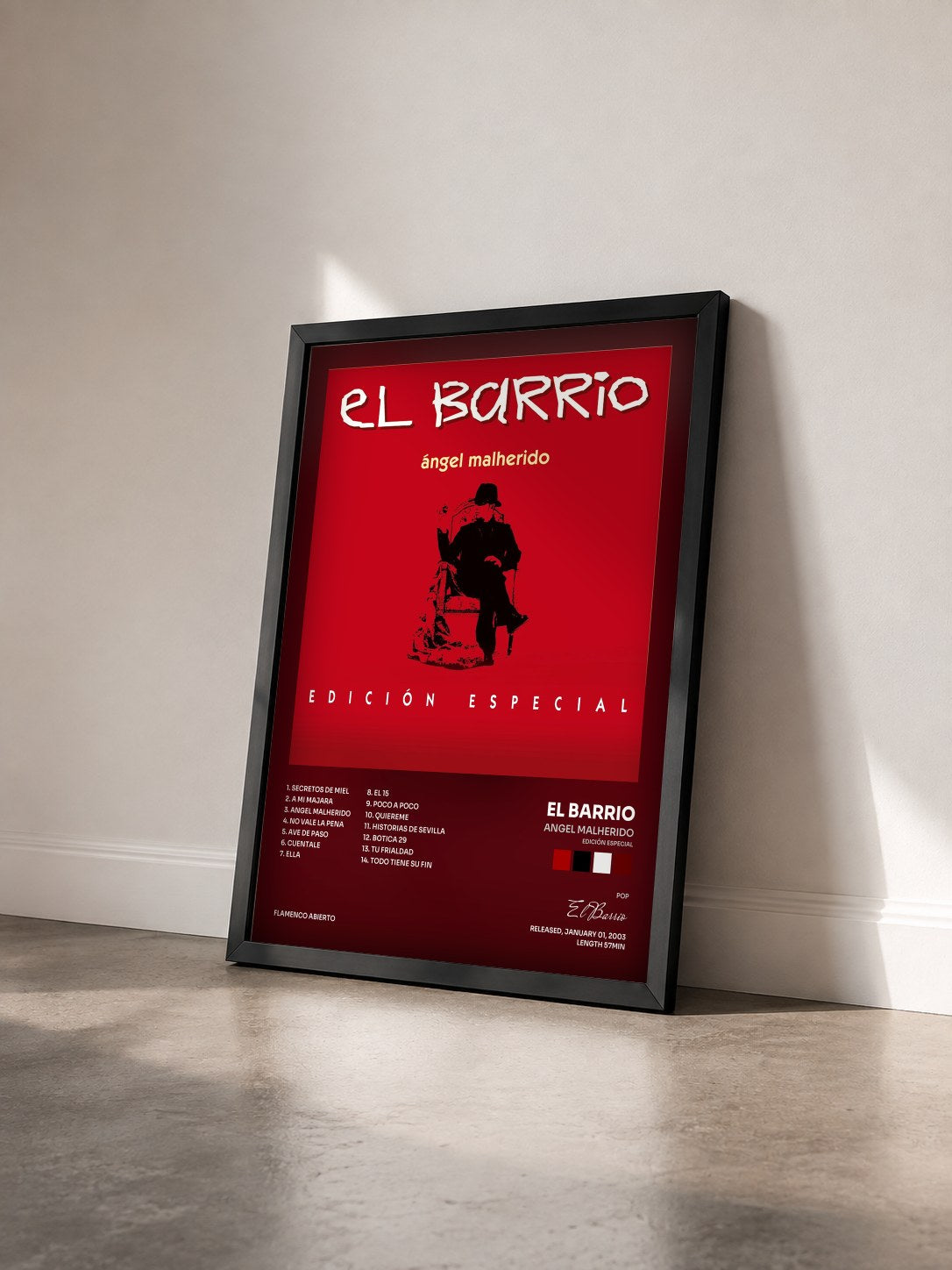 #noir Tableau de l'album Angel Malherido (Edición Especial) de El Barrio vu de trois quarts, cadre noir