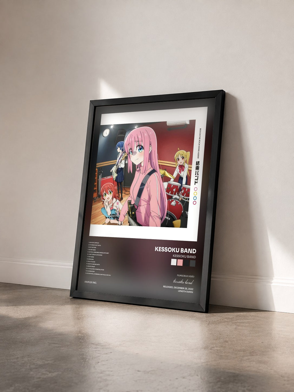 #noir Kessoku Band by kessoku band as a framed art print seen at an angle, black frame