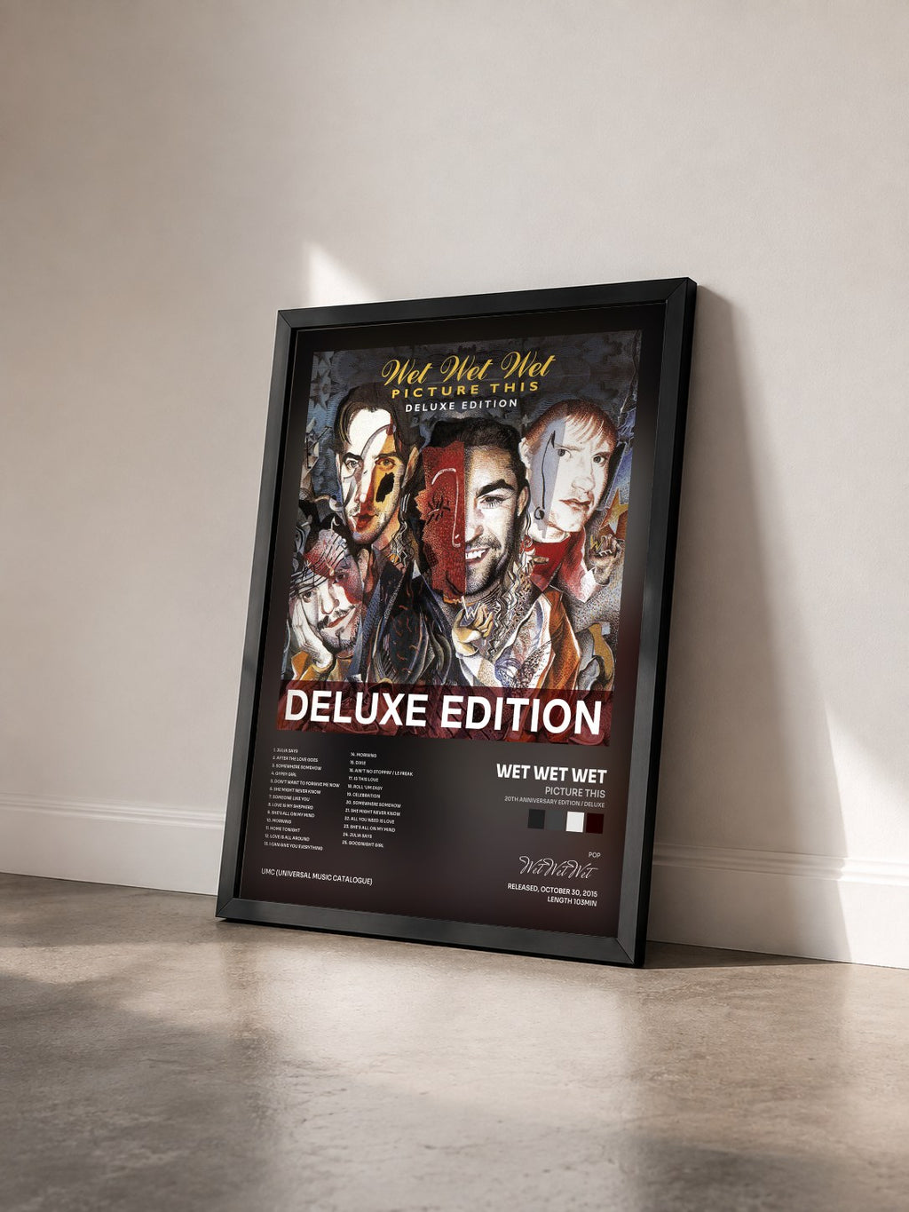 #noir Tableau de l'album Picture This (20th Anniversary Edition / Deluxe) de Wet Wet Wet vu de trois quarts, cadre noir