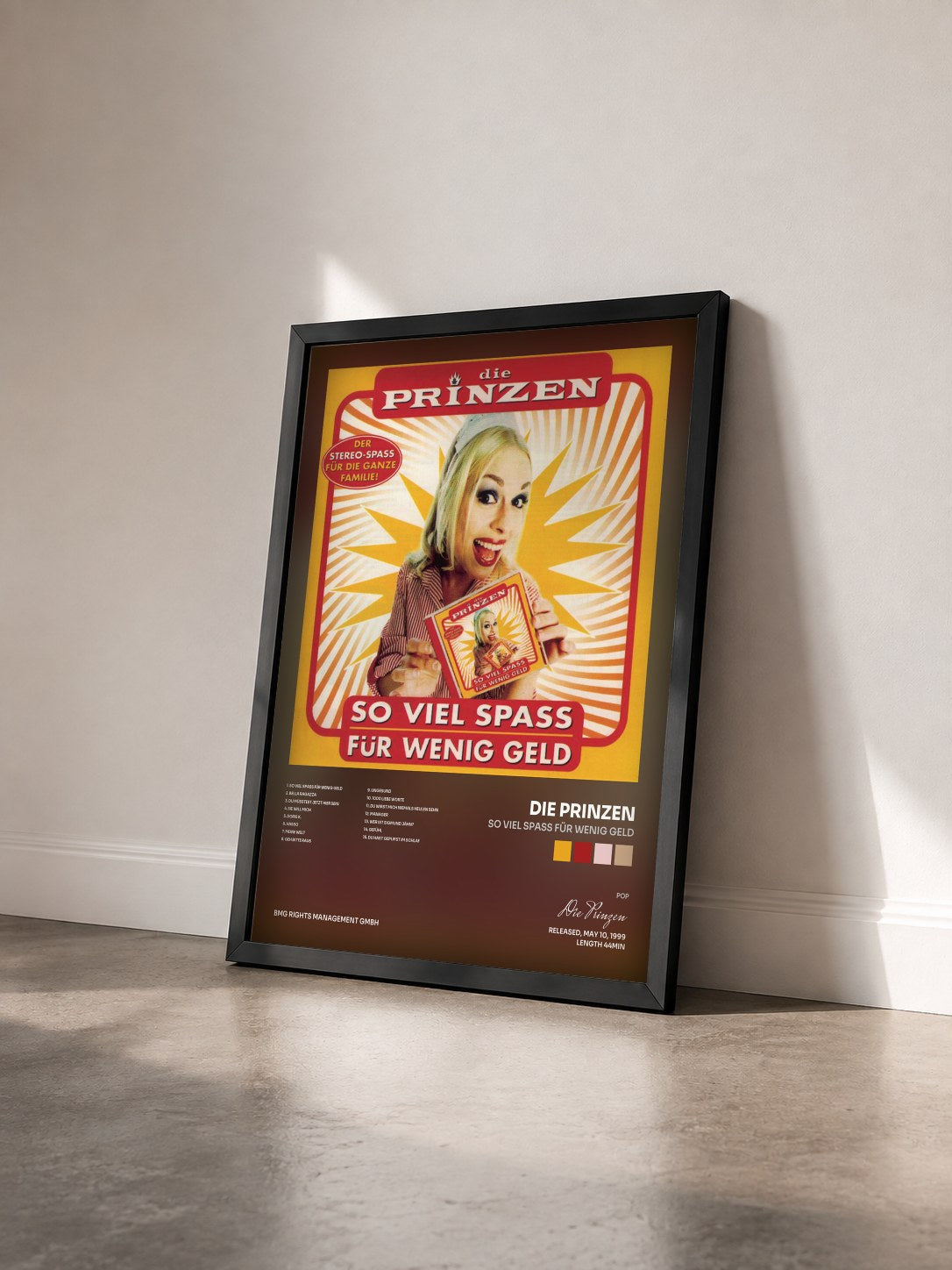 #noir Tableau de l'album So viel Spaß für wenig Geld de Die Prinzen vu de trois quarts, cadre noir