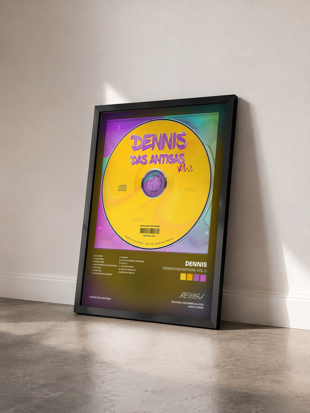 #noir Tableau de l'album Dennis das Antigas, Vol. 2 de DENNIS vu de trois quarts, cadre noir