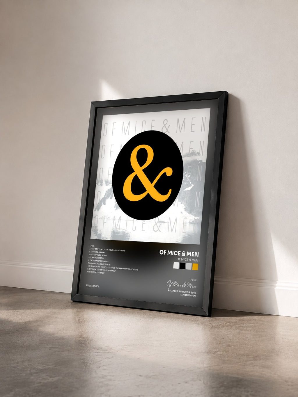 #noir Of Mice & Men von Of Mice & Men als gerahmter Kunstdruck von schräg gesehen, schwarzer Rahmen