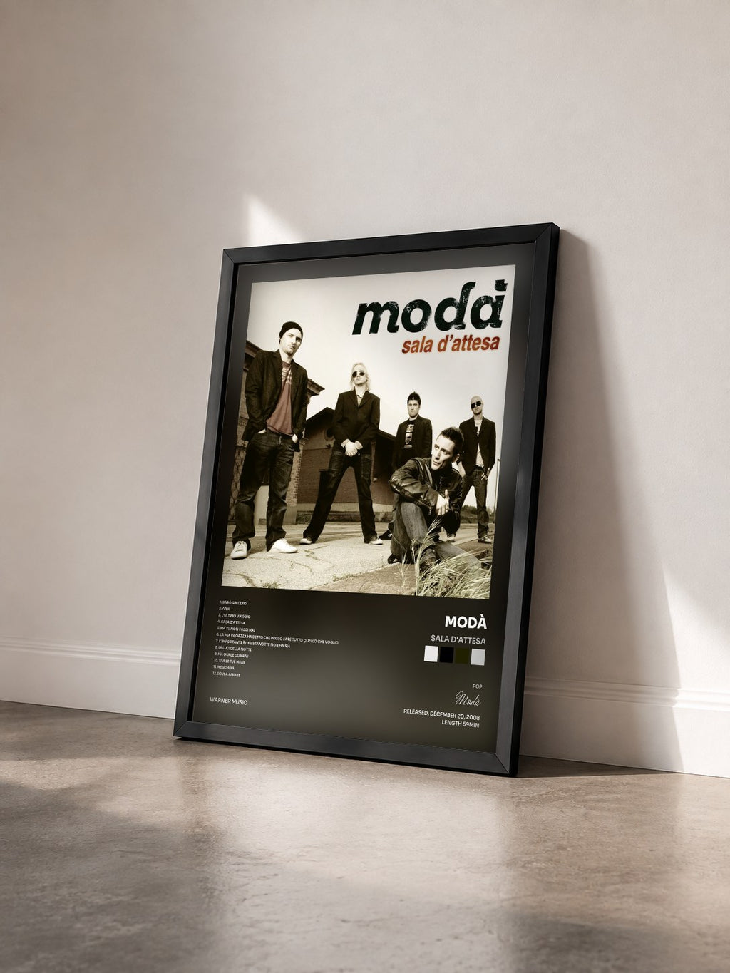 #noir Tableau de l'album Sala d'attesa de Modà vu de trois quarts, cadre noir