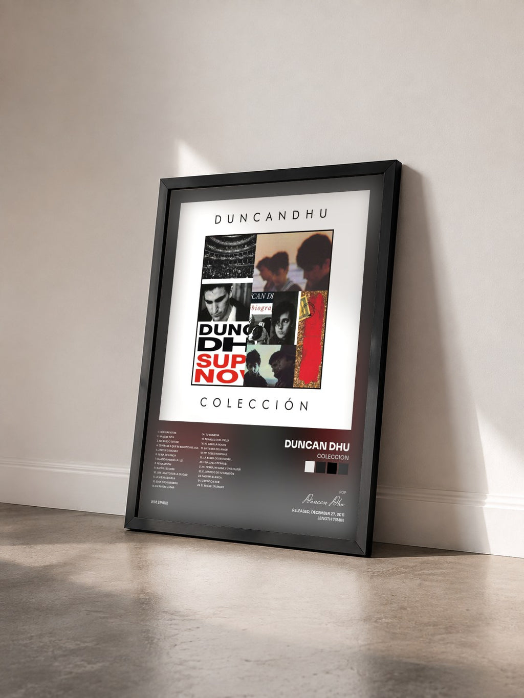 #noir Tableau de l'album Coleccion de Duncan Dhu vu de trois quarts, cadre noir