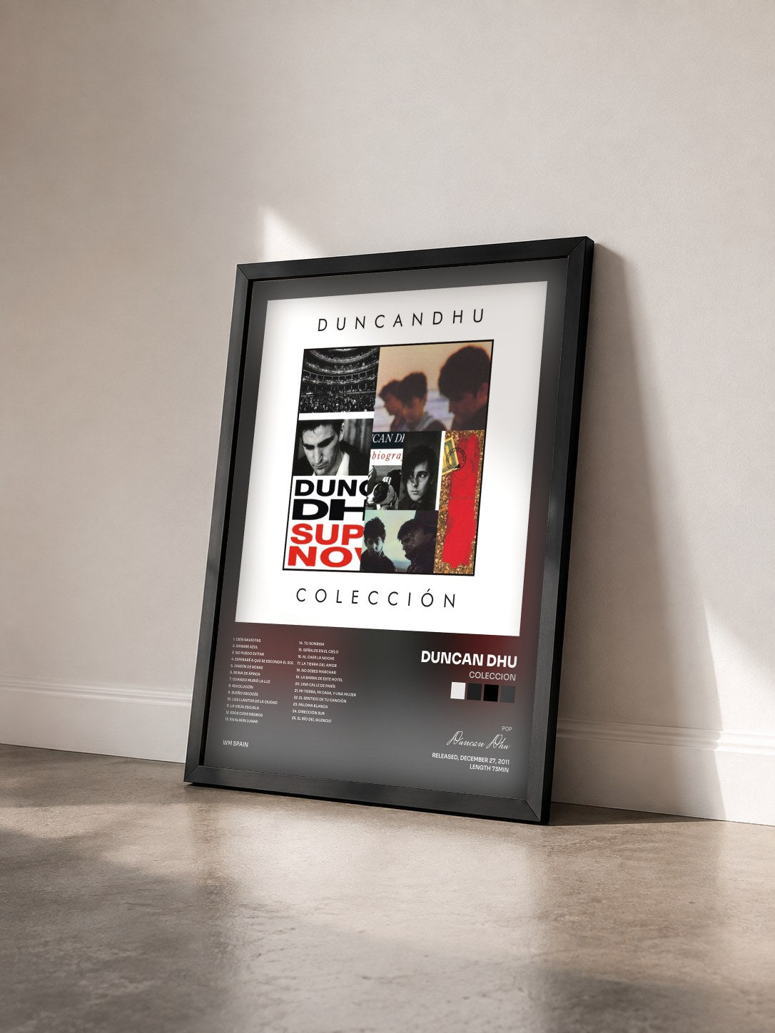 #noir Tableau de l'album Coleccion de Duncan Dhu vu de trois quarts, cadre noir