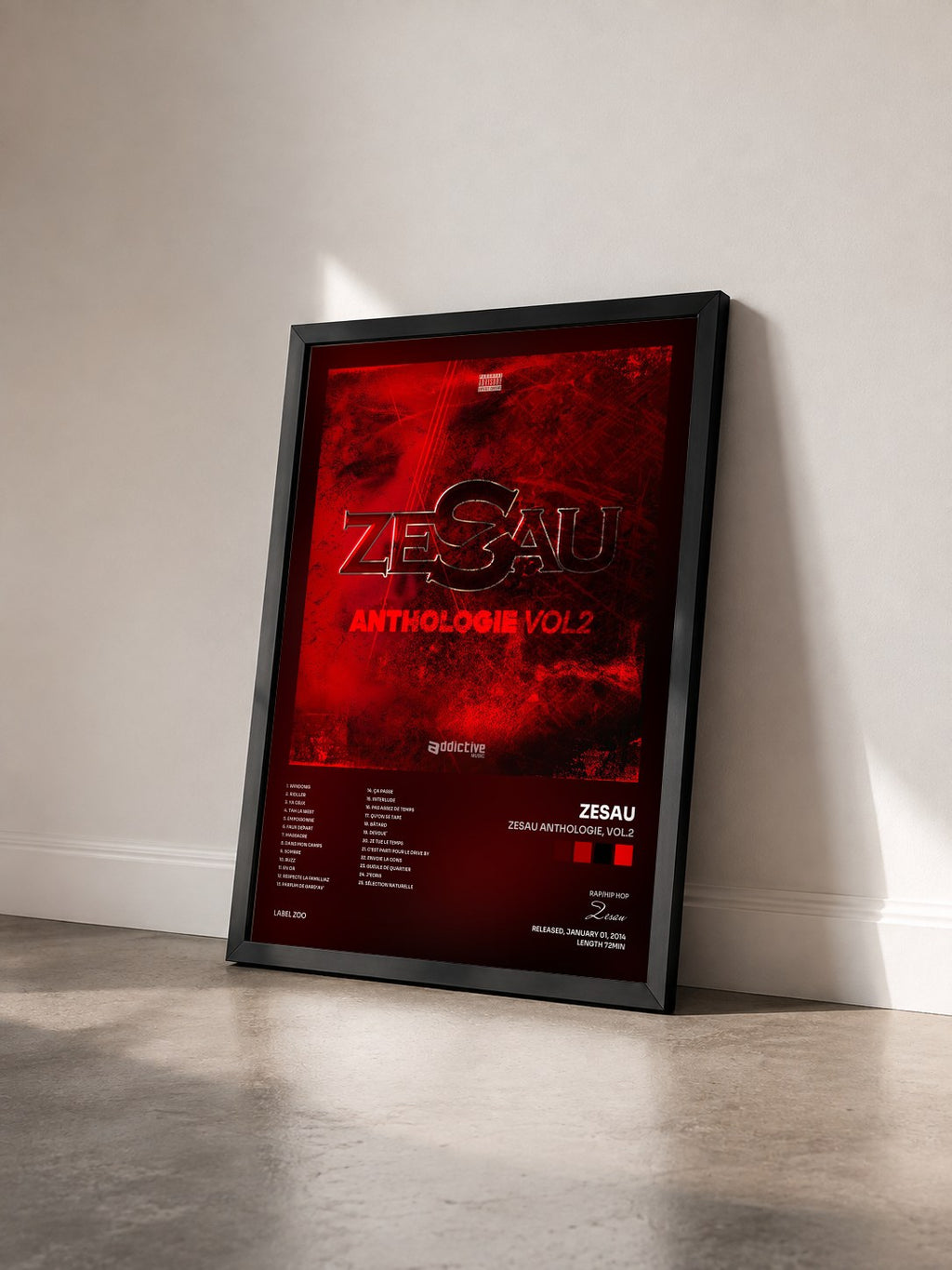 #noir Tableau de l'album Zesau Anthologie, Vol.2 de Zesau vu de trois quarts, cadre noir