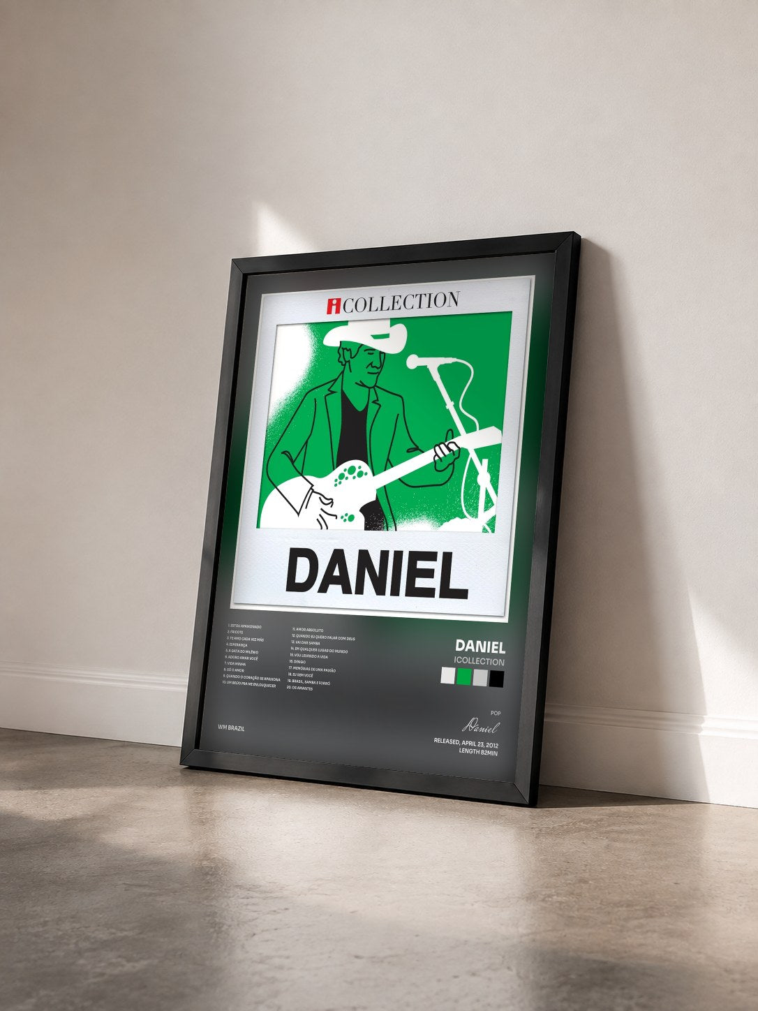 #noir Tableau de l'album iCollection de Daniel vu de trois quarts, cadre noir