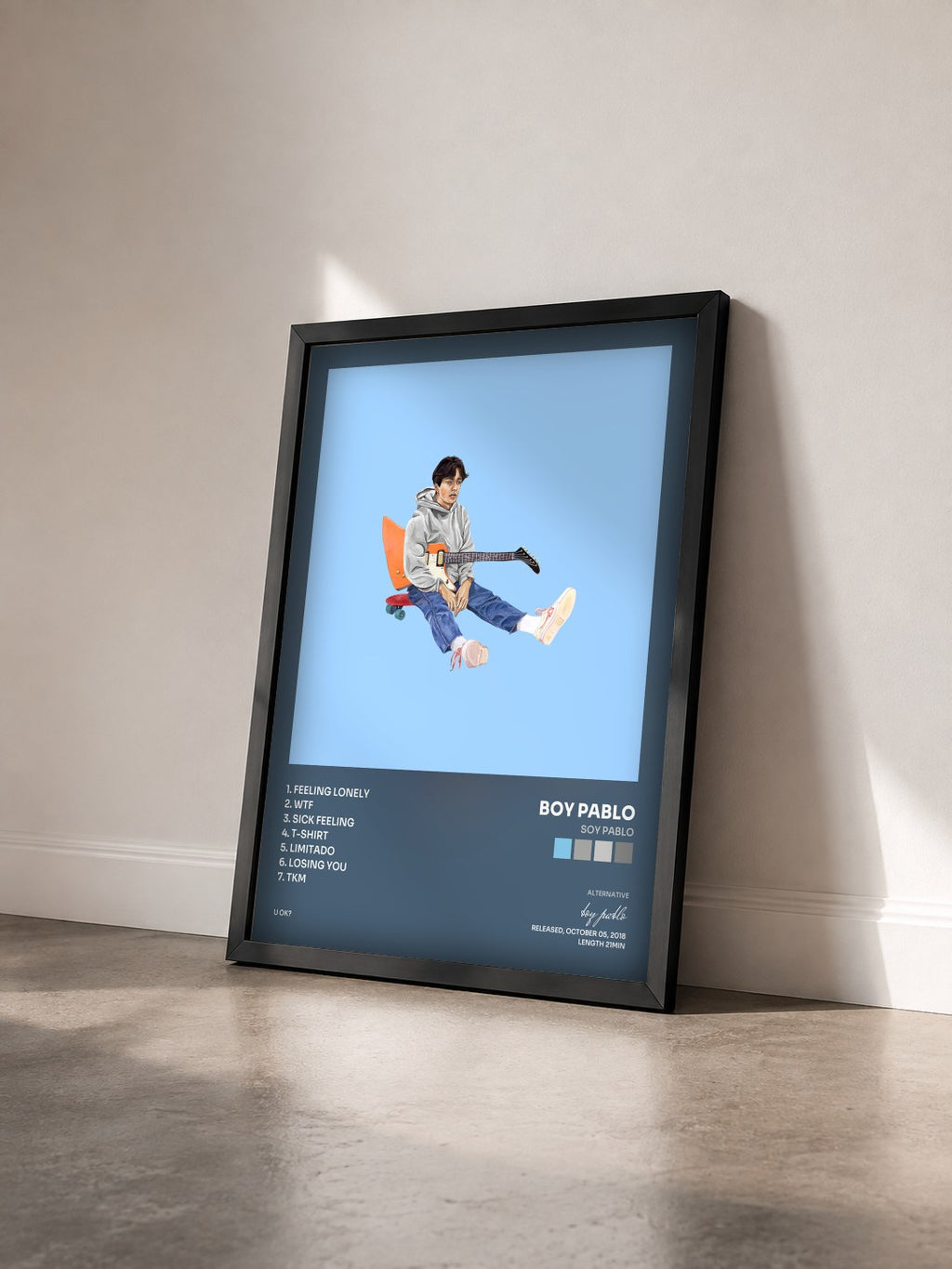 #noir Tableau de l'album Soy Pablo de boy pablo vu de trois quarts, cadre noir