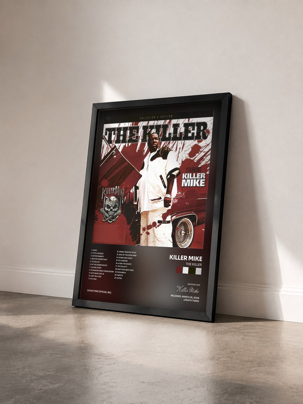 #noir Tableau de l'album The Killer de Killer Mike vu de trois quarts, cadre noir
