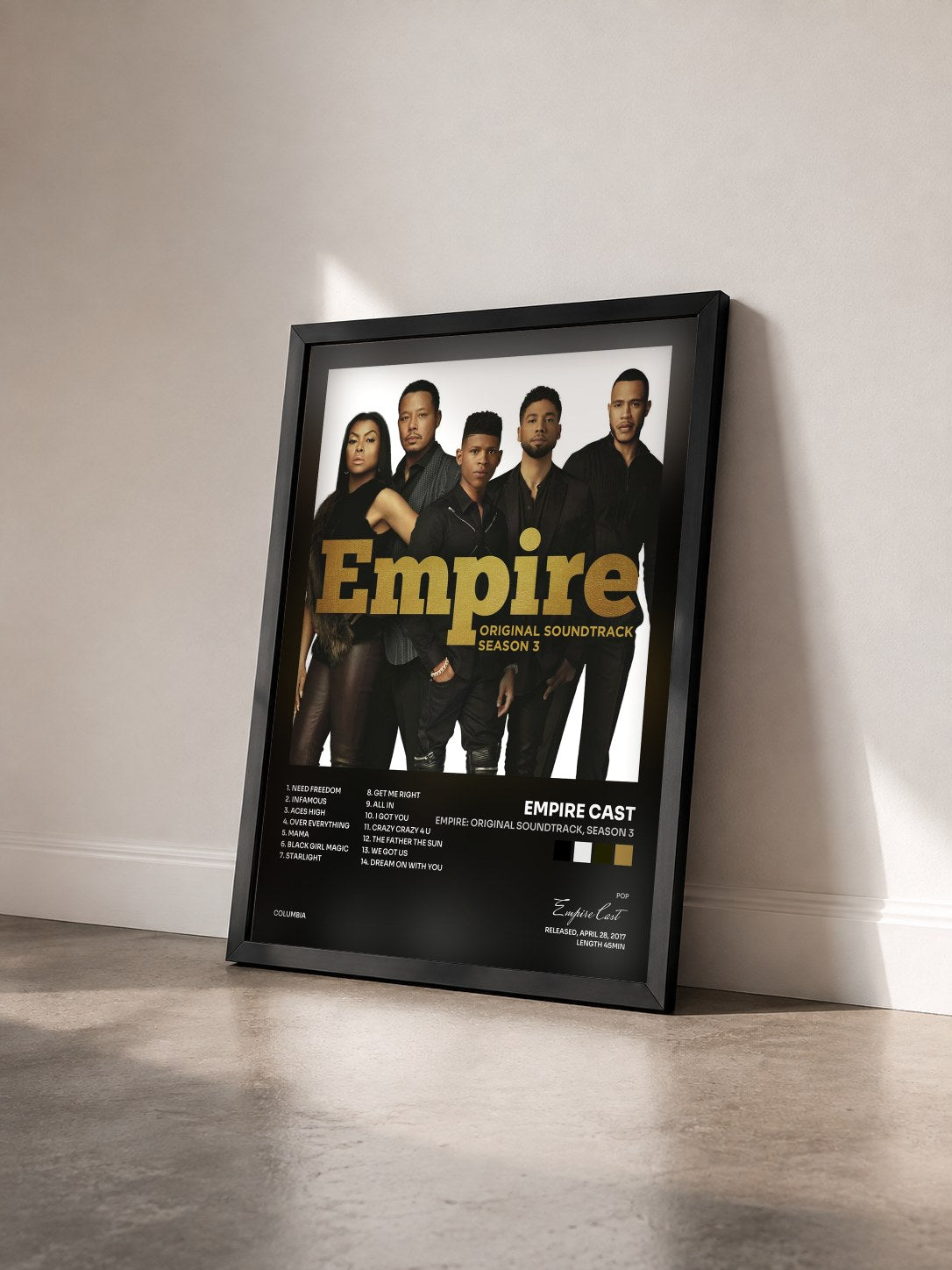 #noir Tableau de l'album Empire: Original Soundtrack, Season 3 de Empire Cast vu de trois quarts, cadre noir