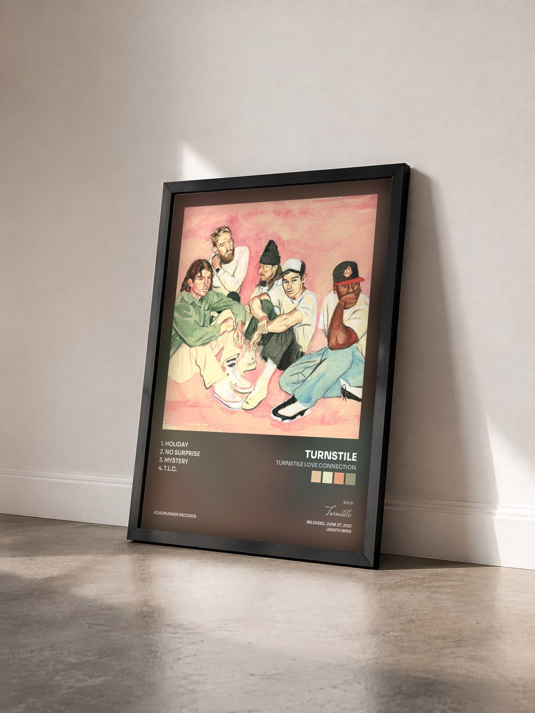 #noir Tableau de l'album TURNSTILE LOVE CONNECTION de Turnstile vu de trois quarts, cadre noir