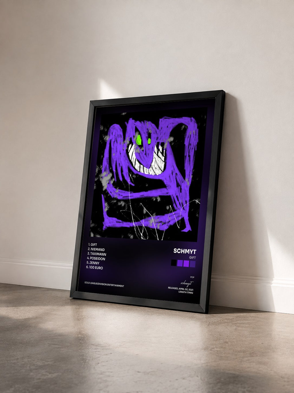 #noir Tableau de l'album Gift de schmyt vu de trois quarts, cadre noir