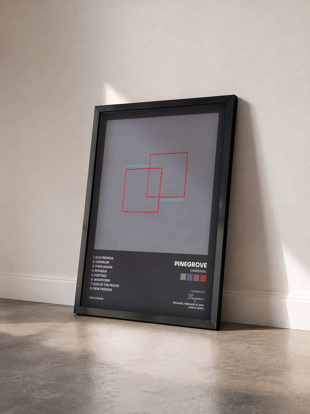 #noir Tableau de l'album Cardinal de Pinegrove vu de trois quarts, cadre noir