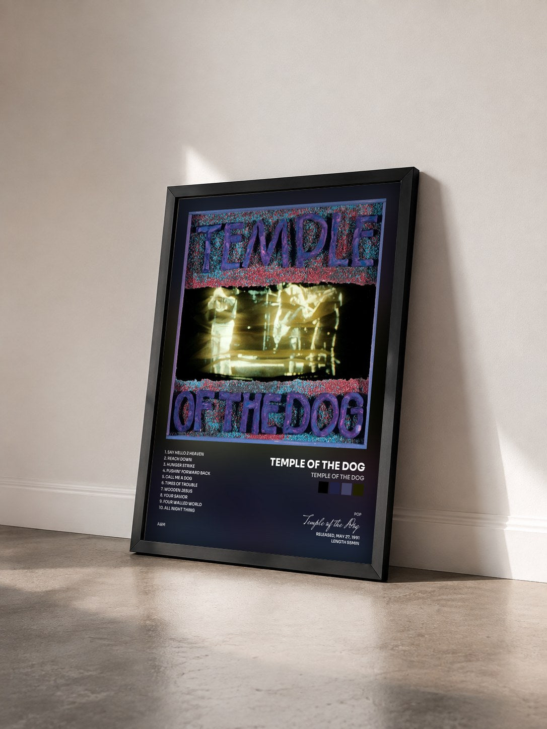 #noir Tableau de l'album Temple Of The Dog de Temple of the Dog vu de trois quarts, cadre noir