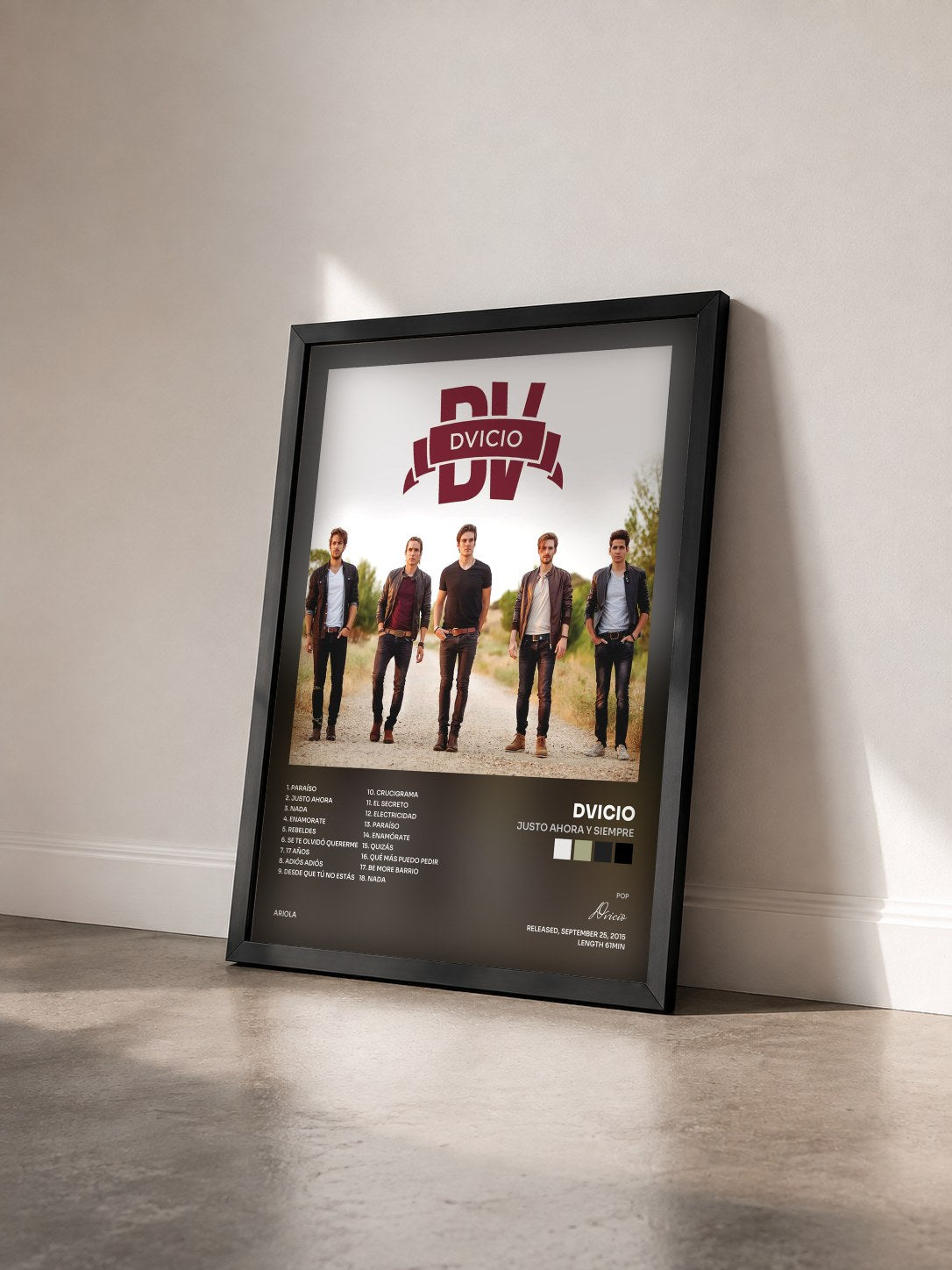 #noir Tableau de l'album Justo Ahora y Siempre de Dvicio vu de trois quarts, cadre noir