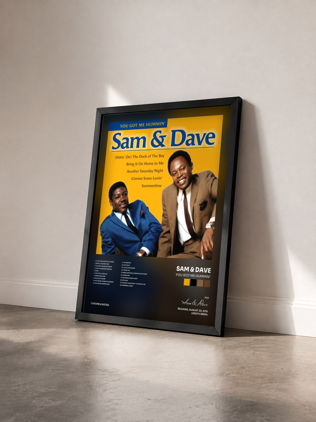#noir Tableau de l'album You Got Me Hummin' de Sam & Dave vu de trois quarts, cadre noir