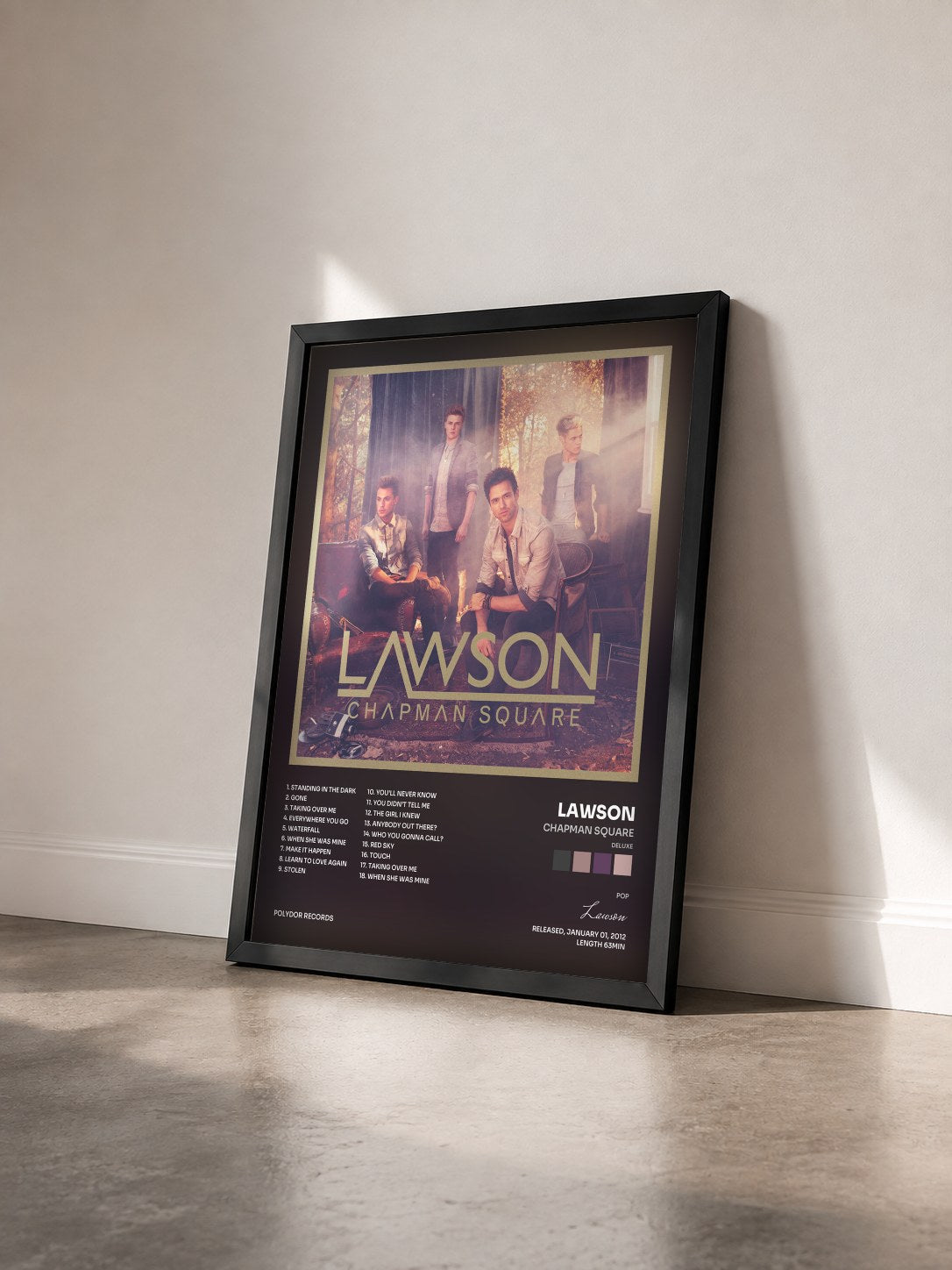 #noir Tableau de l'album Chapman Square (Deluxe) de Lawson vu de trois quarts, cadre noir