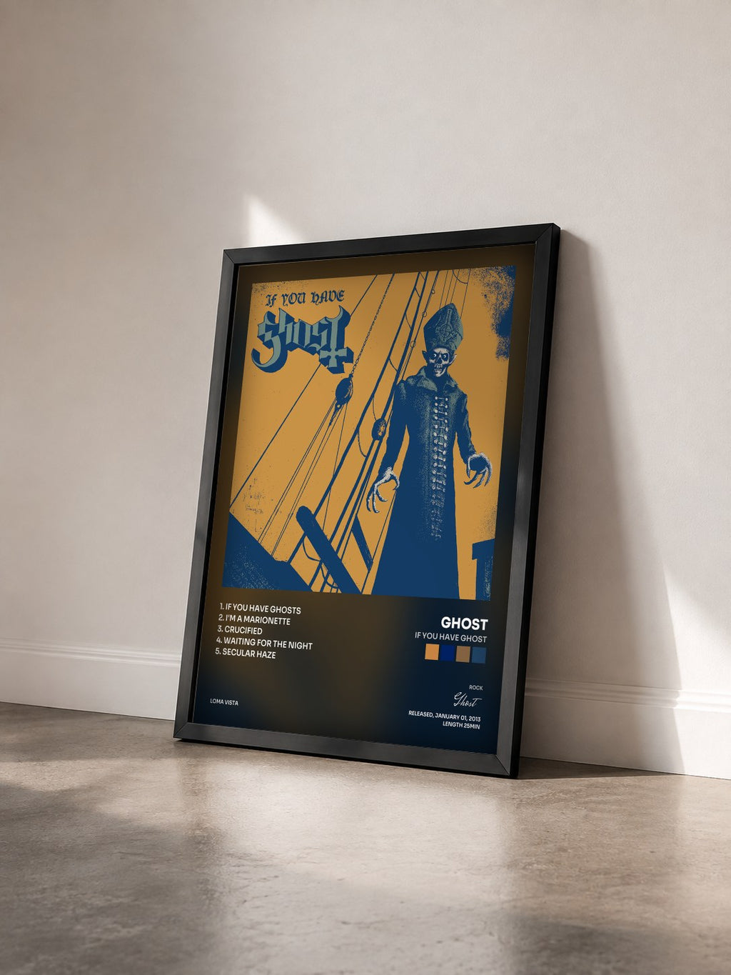 #noir Tableau de l'album If You Have Ghost de Ghost vu de trois quarts, cadre noir