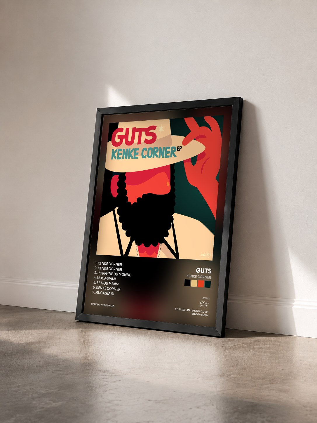 #noir Tableau de l'album Kenke Corner de Guts vu de trois quarts, cadre noir