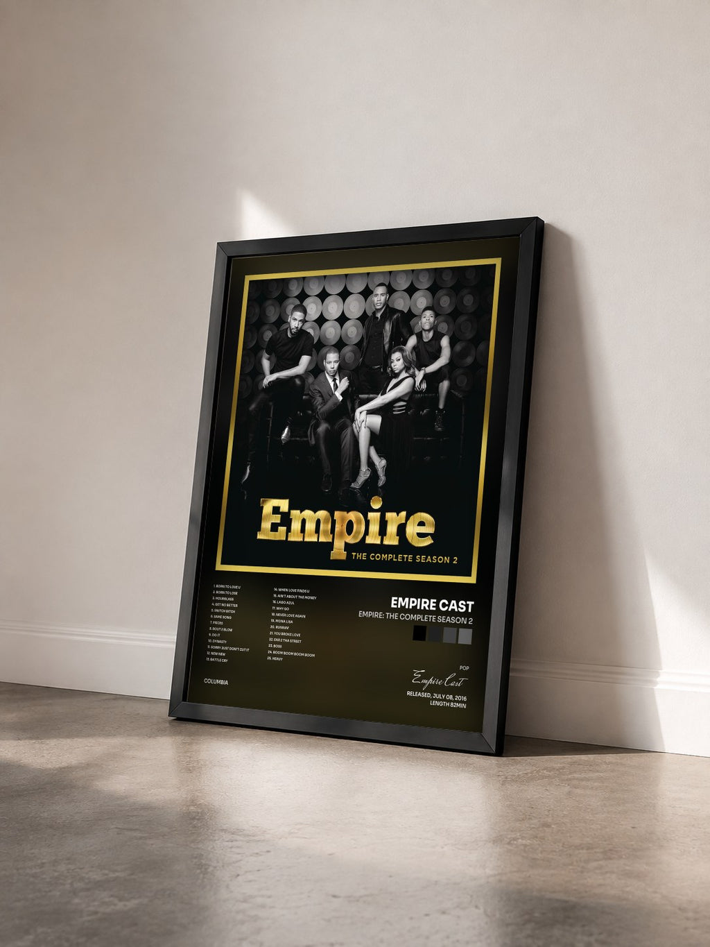 #noir Tableau de l'album Empire: The Complete Season 2 de Empire Cast vu de trois quarts, cadre noir