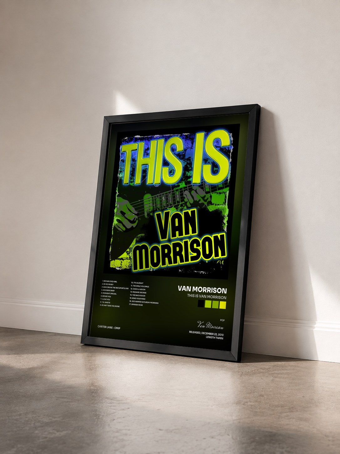 #noir Tableau de l'album This Is Van Morrison de Van Morrison vu de trois quarts, cadre noir