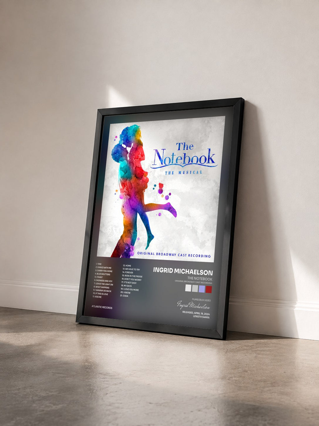 #noir Tableau de l'album The Notebook (Original Broadway Cast Recording) de Ingrid Michaelson vu de trois quarts, cadre noir