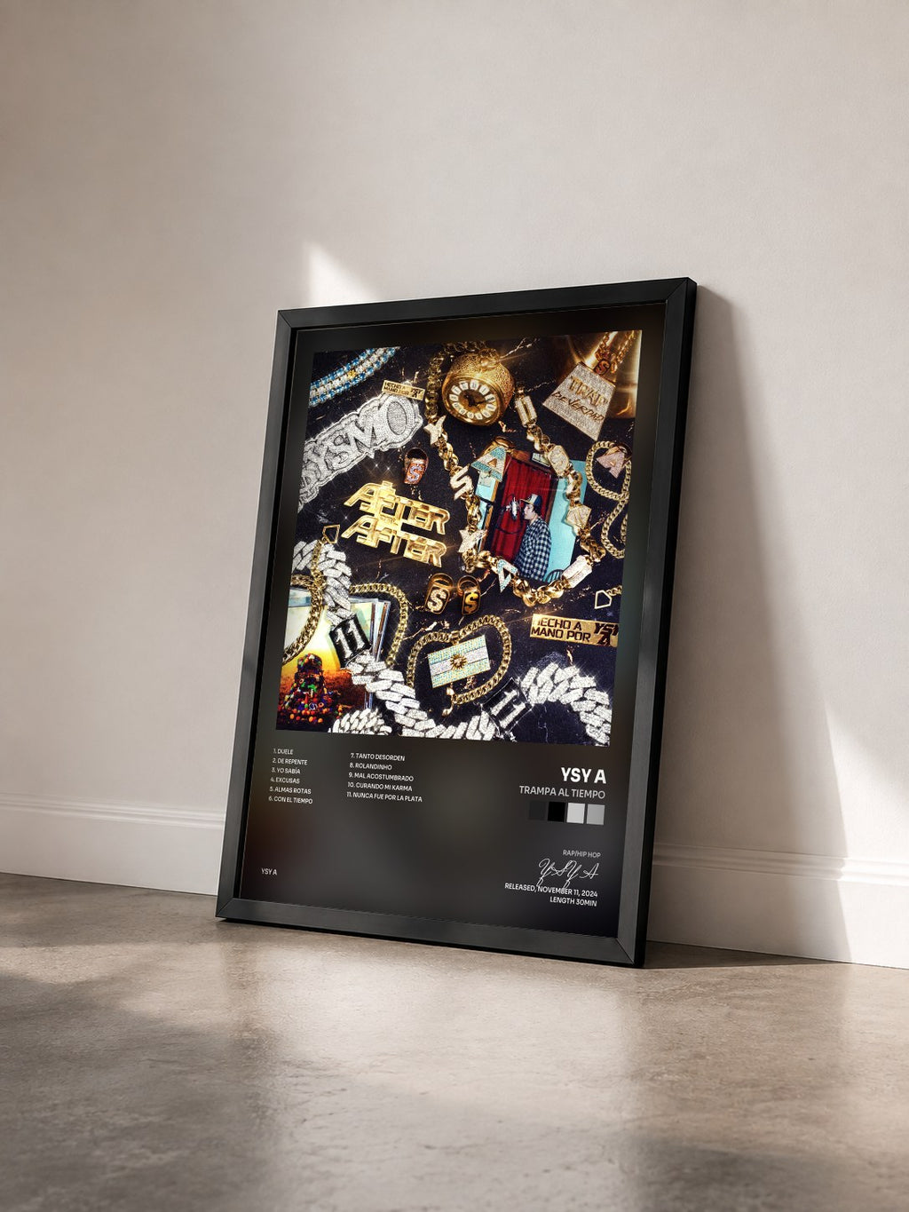 #noir Tableau de l'album TRAMPA AL TIEMPO de YSY A vu de trois quarts, cadre noir
